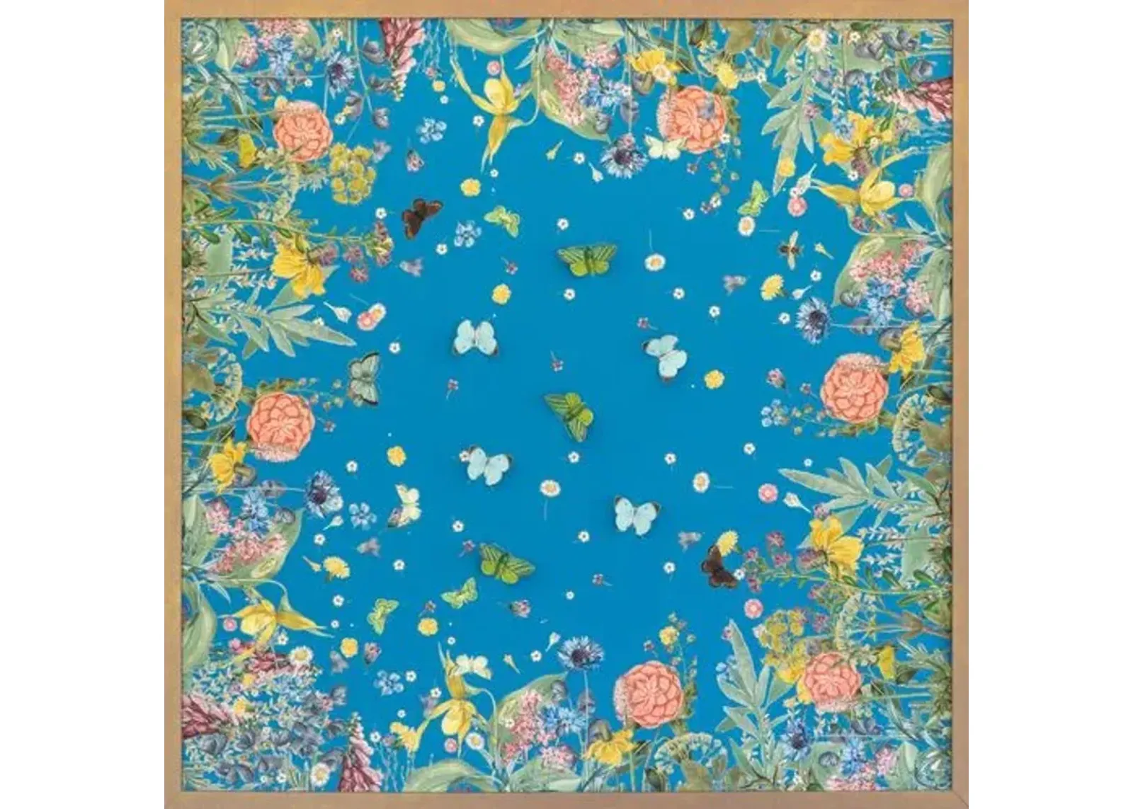 Teal Scarf with Dimensional Butterflies - Dawn Wolfe Design - Pink