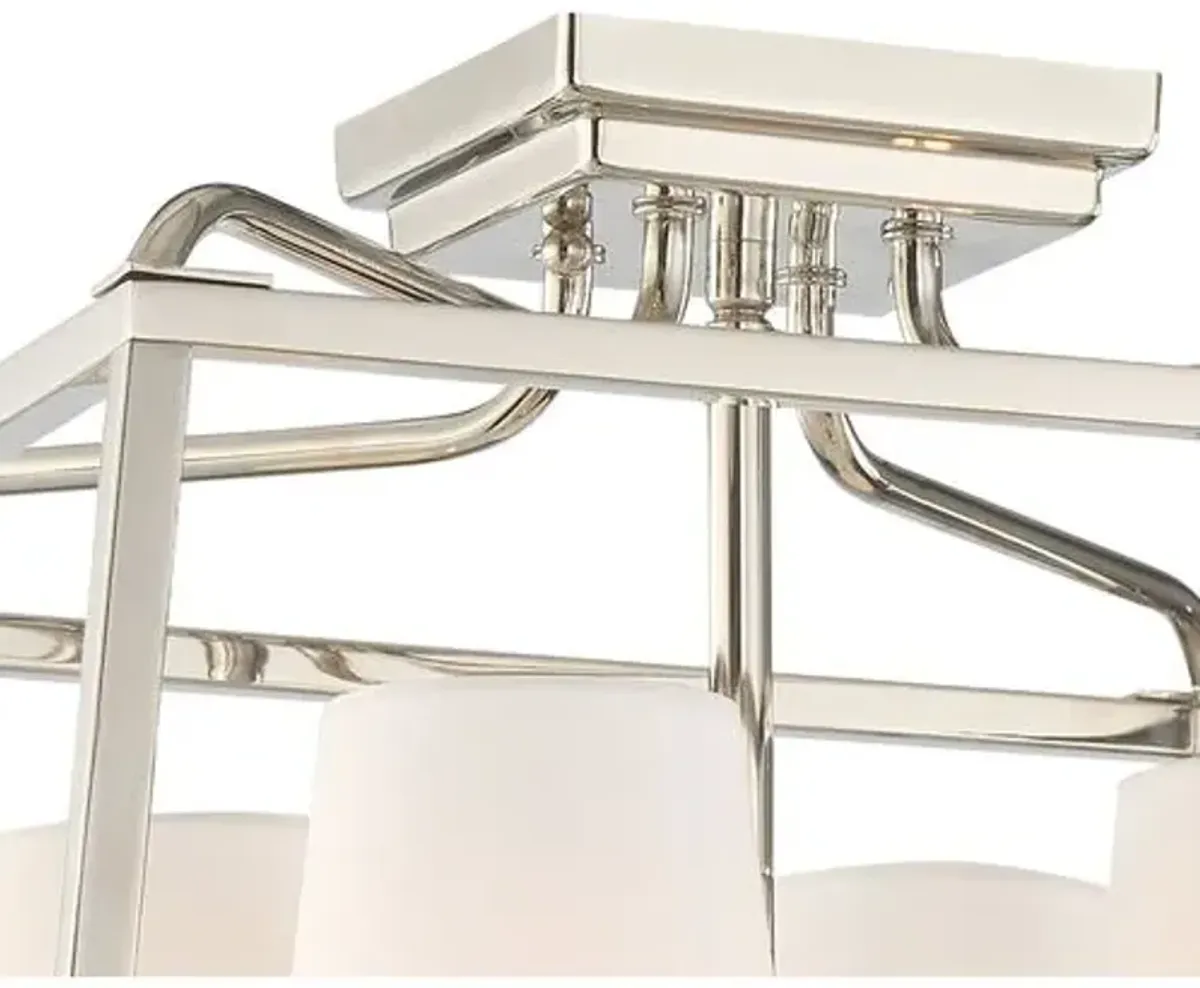 Sylvan 4-Light Flush Mount - Polished Nickel - Crystorama - Silver