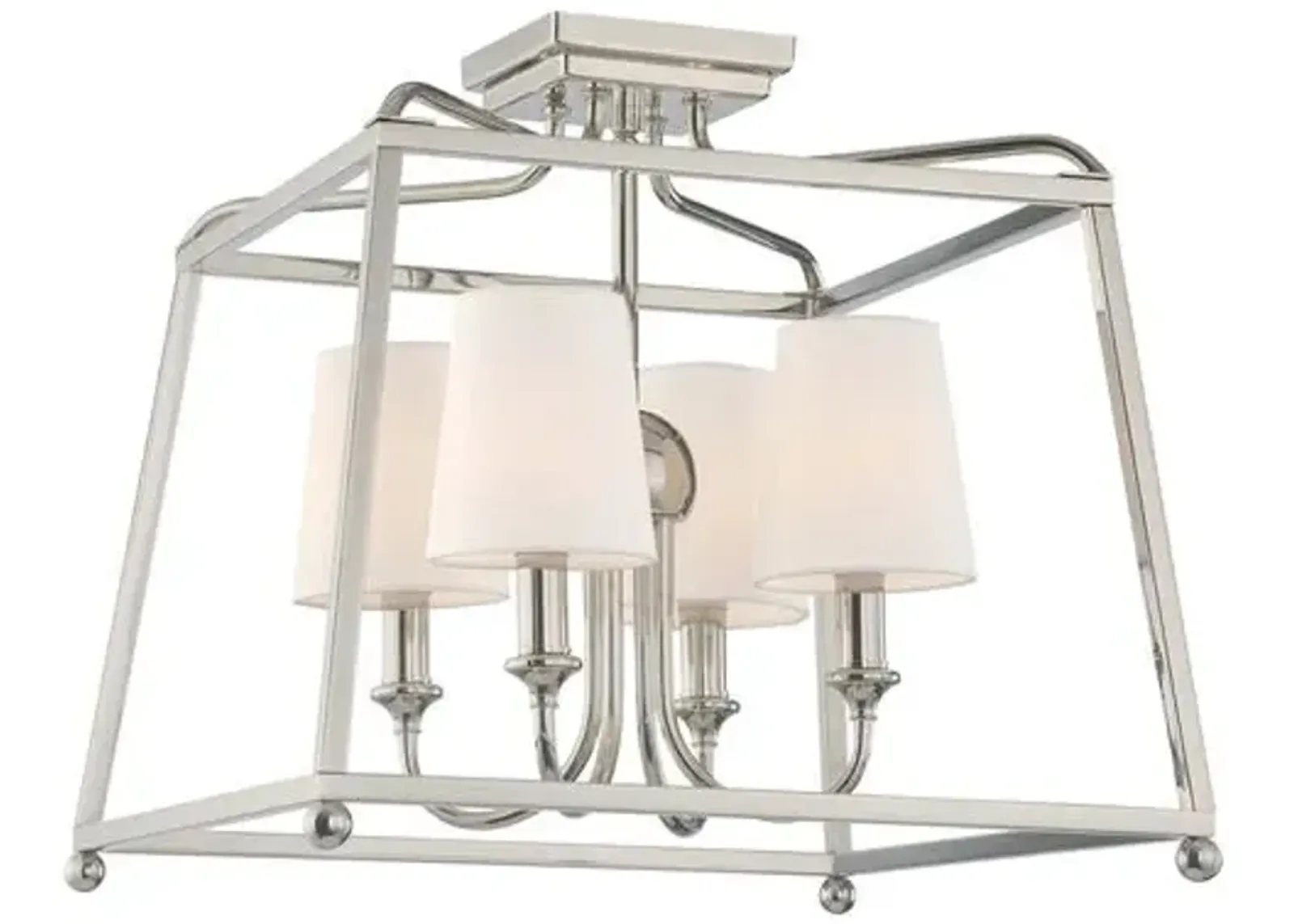 Sylvan 4-Light Flush Mount - Polished Nickel - Crystorama - Silver