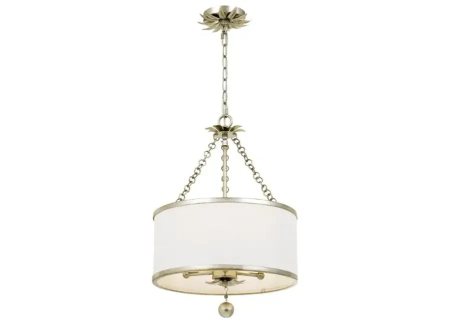 Broche 3-Light Chandelier - Antiqued Silver - Crystorama