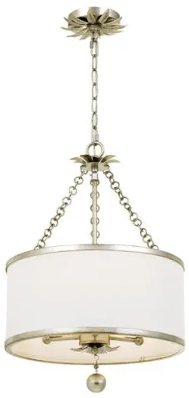 Broche 3-Light Chandelier - Antiqued Silver - Crystorama