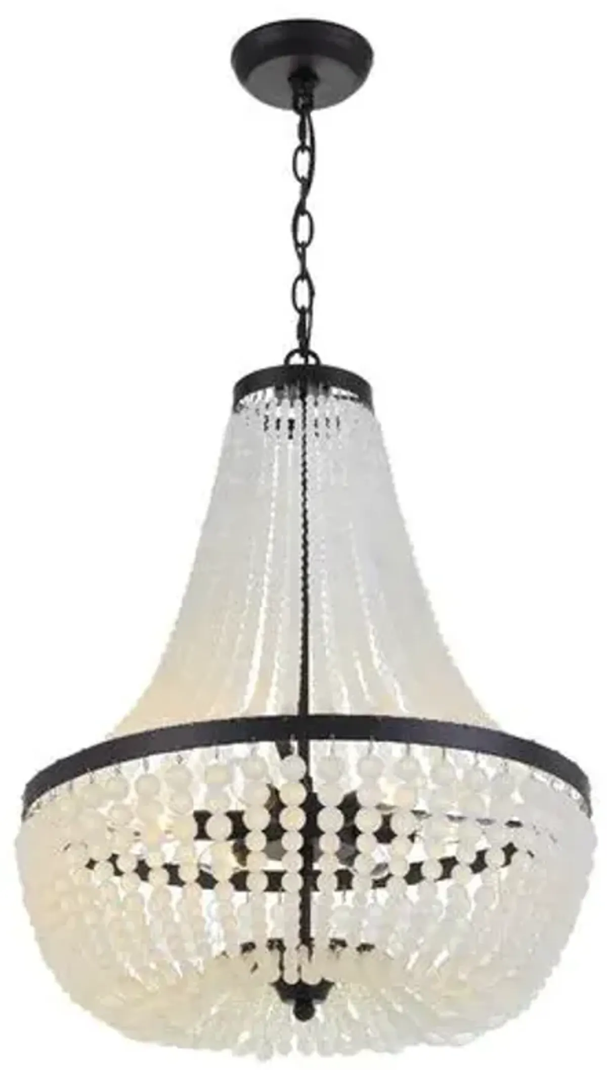 Rylee 6-Light Chandelier - Matte Black - Crystorama - White