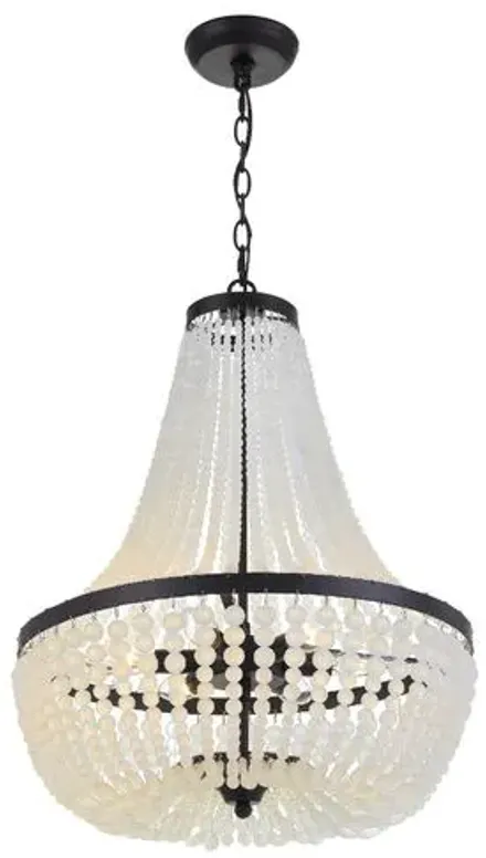 Rylee 6-Light Chandelier - Matte Black - Crystorama - White