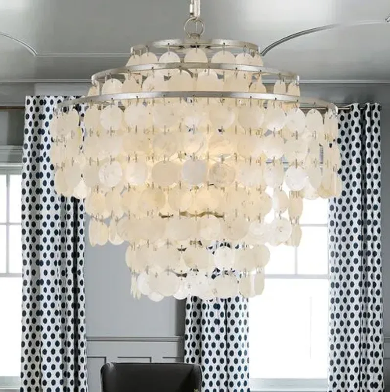 Brielle 4-Light Chandelier - Antiqued Silver - Crystorama - Ivory