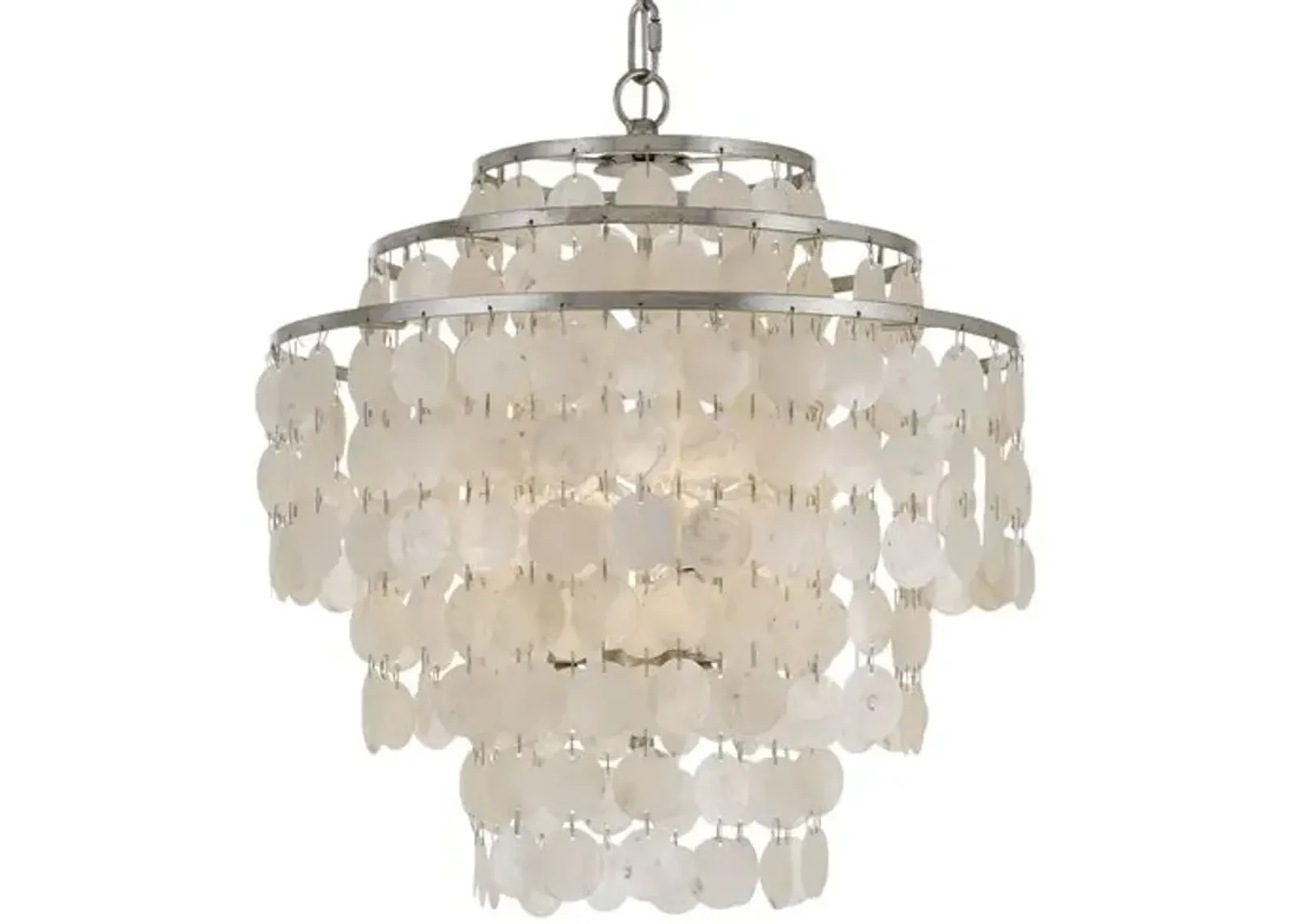 Brielle 4-Light Chandelier - Antiqued Silver - Crystorama - Ivory