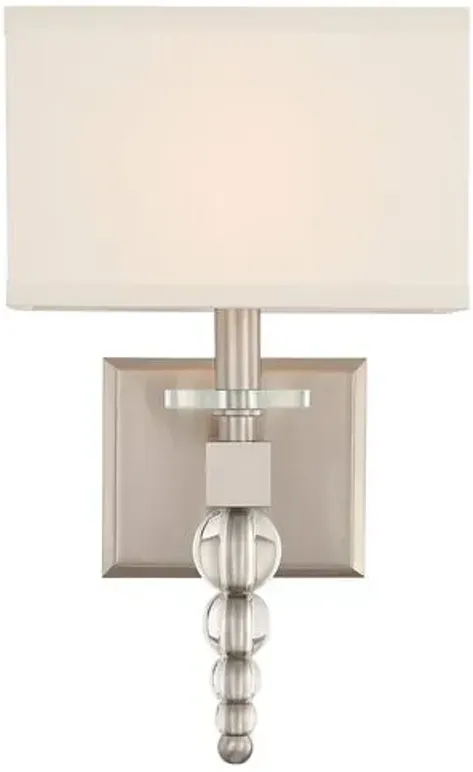 Clover Sconce - Brushed Nickel - Crystorama - Silver