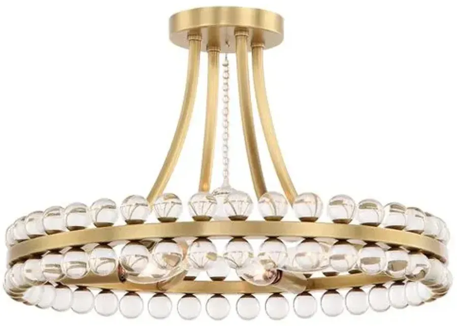 Clover 4-Light Flush Mount - Aged Brass - Crystorama - Gold