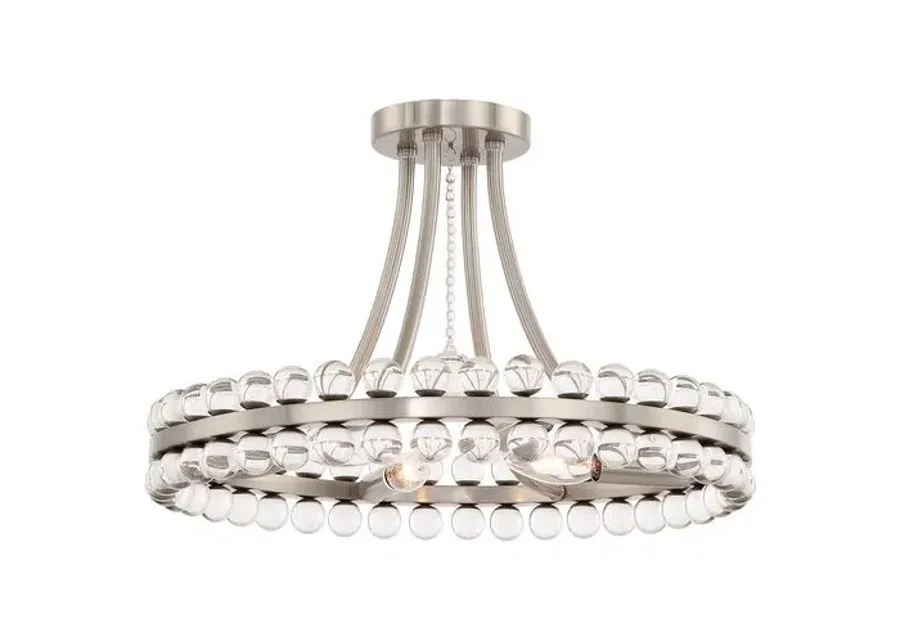 Clover 4-Light Flush Mount - Brushed Nickel - Crystorama