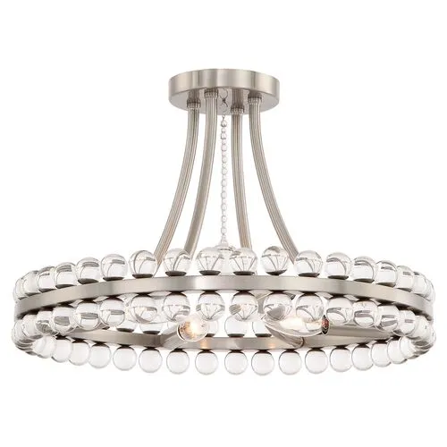 Clover 4-Light Flush Mount - Brushed Nickel - Crystorama