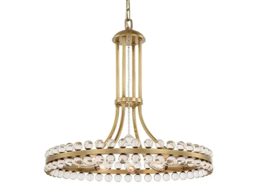 Clover 8-Light Chandelier - Aged Brass - Crystorama - Gold