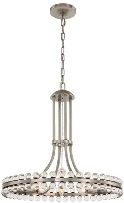 Clover 8-Light Chandelier - Brushed Nickel - Crystorama - Silver