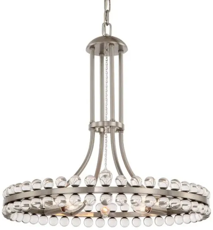 Clover 8-Light Chandelier - Brushed Nickel - Crystorama - Silver