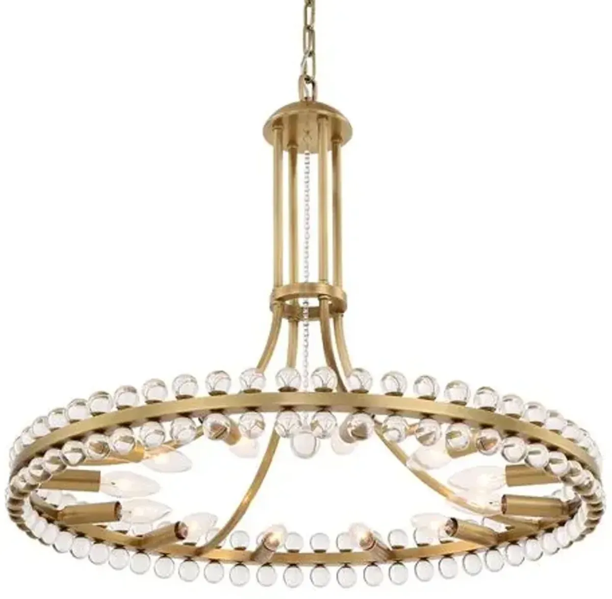 Clover 12-Light Chandelier - Aged Brass - Crystorama - Gold