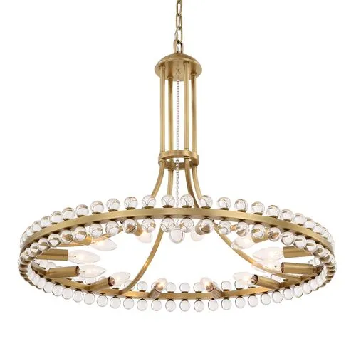 Clover 12-Light Chandelier - Aged Brass - Crystorama - Gold