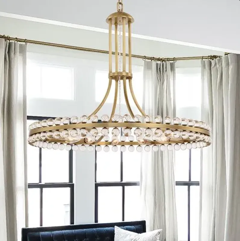 Clover 12-Light Chandelier - Aged Brass - Crystorama - Gold