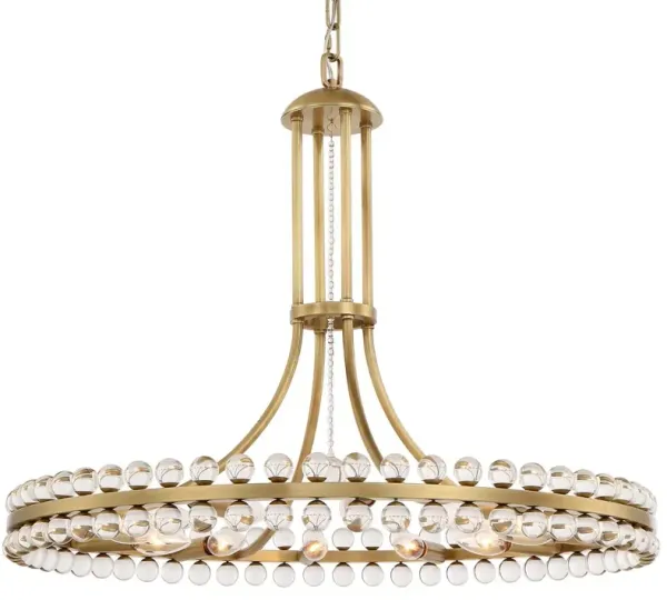 Clover 12-Light Chandelier - Aged Brass - Crystorama - Gold