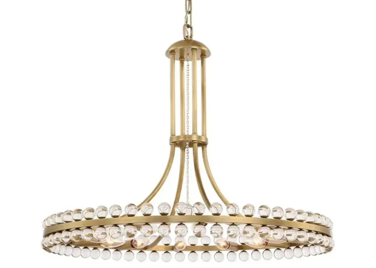 Clover 12-Light Chandelier - Aged Brass - Crystorama - Gold