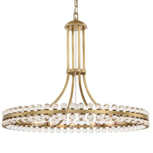 Clover 12-Light Chandelier - Aged Brass - Crystorama - Gold