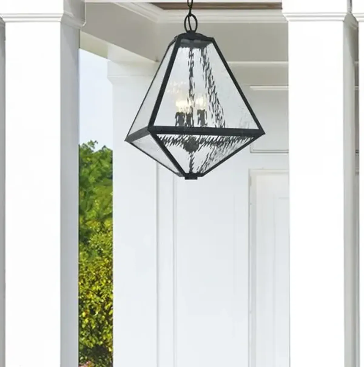 Glacier Outdoor Chandelier - Black Charcoal - Crystorama