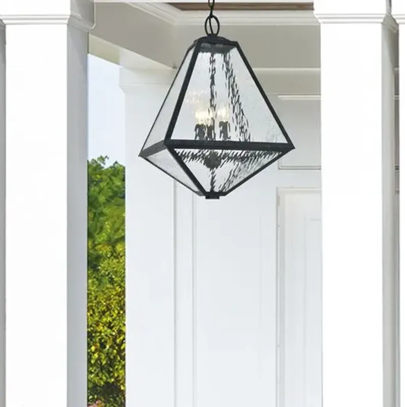 Glacier Outdoor Chandelier - Black Charcoal - Crystorama