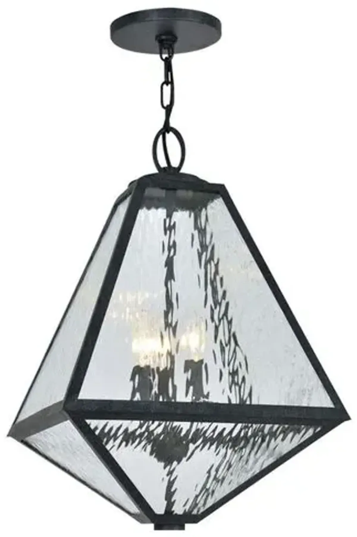 Glacier Outdoor Chandelier - Black Charcoal - Crystorama