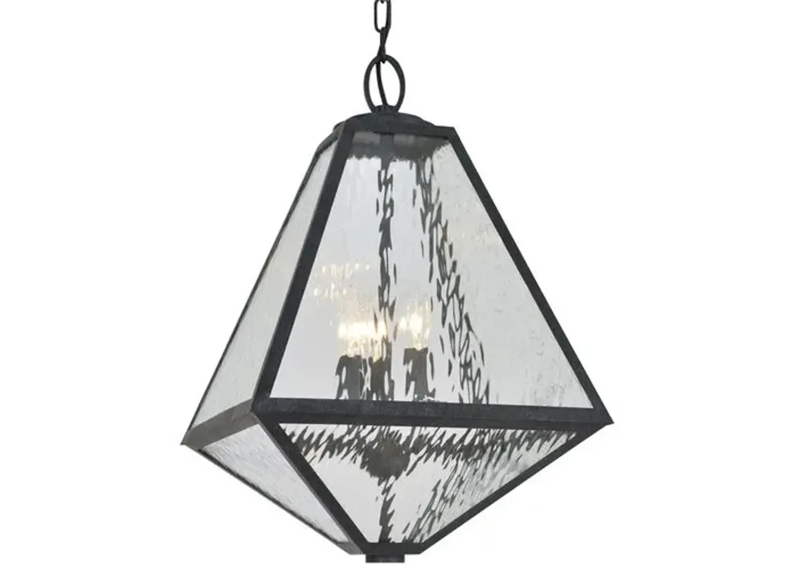 Glacier Outdoor Chandelier - Black Charcoal - Crystorama