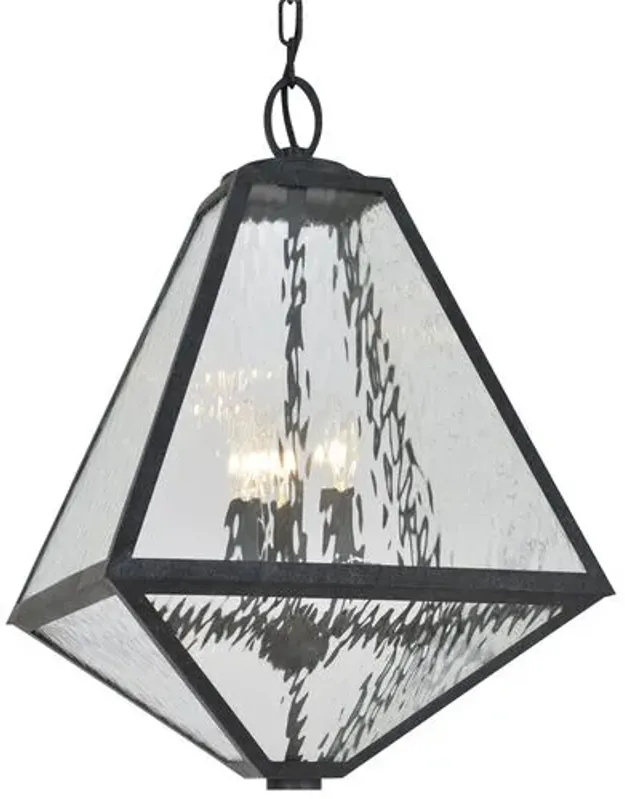 Glacier Outdoor Chandelier - Black Charcoal - Crystorama