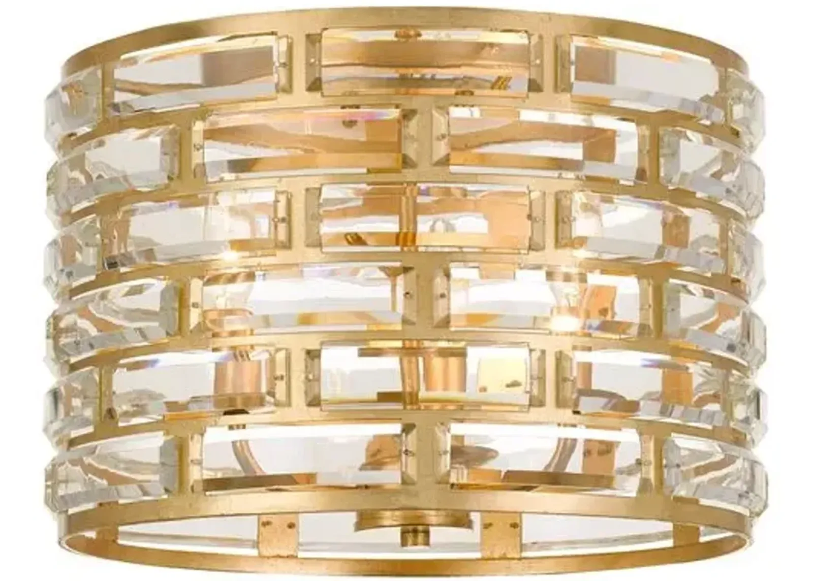 Meridian 3-Light Flush Mount - Antiqued Gold - Crystorama