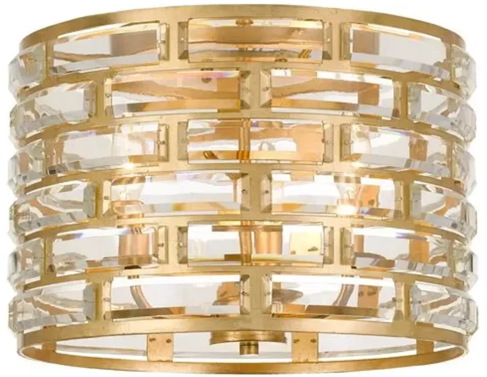 Meridian 3-Light Flush Mount - Antiqued Gold - Crystorama