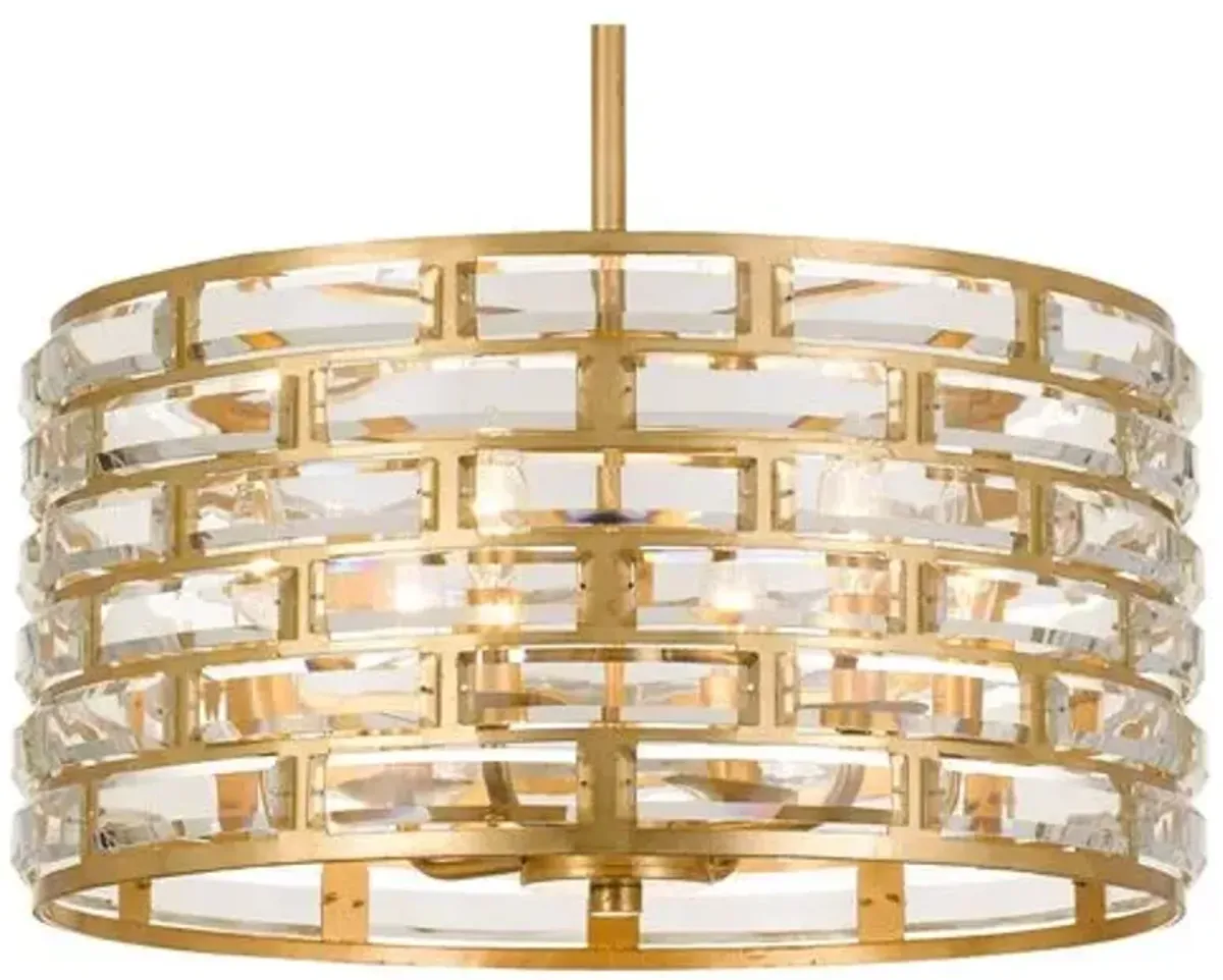 Meridian 6-Light Chandelier - Antiqued Gold - Crystorama