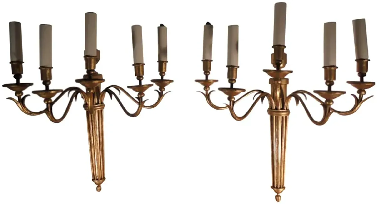 50s Pr Dore Maison Bagues 5 Light Sconce - Something Vintage - Gold