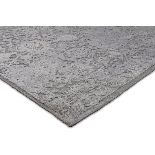 Meena Hand-Knotted Rug - Silver - Exquisite Rugs - Silver