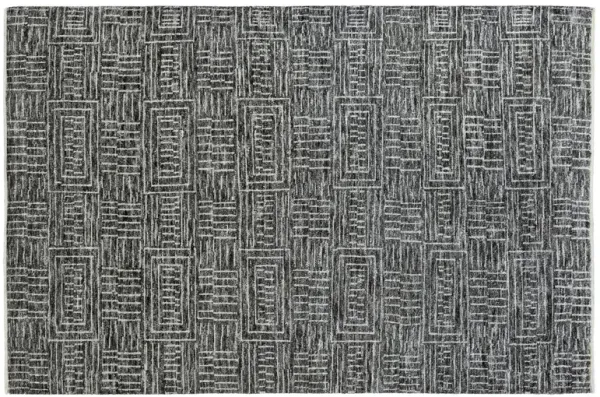 Inza Hand-Knotted Rug, Black