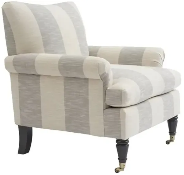 Paige Stripe Club Chair - Kim Salmela - Hancrafted in the USA
