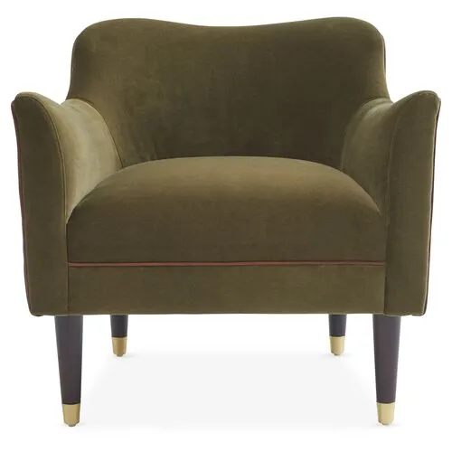 Alexander Accent Chair - Velvet - Kim Salmela - Handcrafted - Green, Comfortable, Durable, Velvet Upholstery