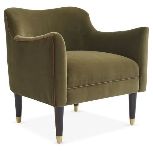 Alexander Accent Chair - Velvet - Kim Salmela - Handcrafted - Green, Comfortable, Durable, Velvet Upholstery