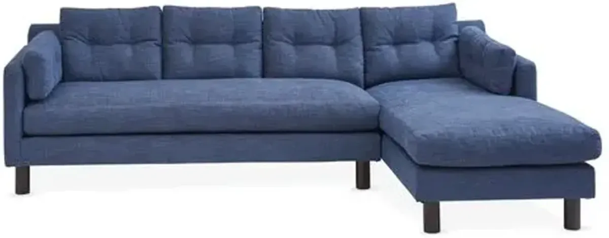 Marley Sectional Chaise - Indigo - Kim Salmela - Handcrafted - Blue - Comfortable, Sturdy, Stylish, Eco-Friendly, Eco-Friendly