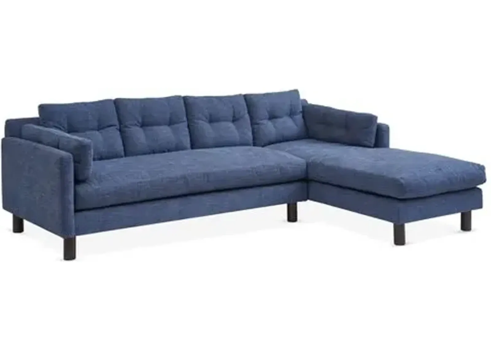 Marley Sectional Chaise - Indigo - Kim Salmela - Handcrafted - Blue - Comfortable, Sturdy, Stylish, Eco-Friendly, Eco-Friendly