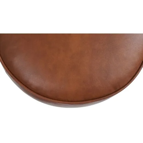 Piper Leather Stool - Chocolate - Kim Salmela - Handcrafted - Brown