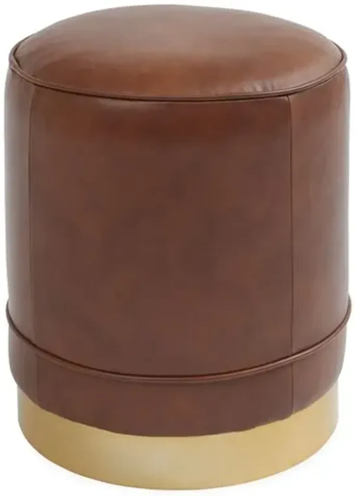 Piper Leather Stool - Chocolate - Kim Salmela - Handcrafted - Brown