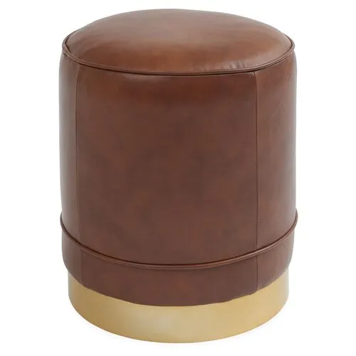 Piper Leather Stool - Chocolate - Kim Salmela - Handcrafted - Brown