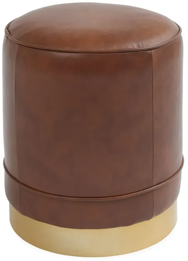 Piper Leather Stool, Chocolate