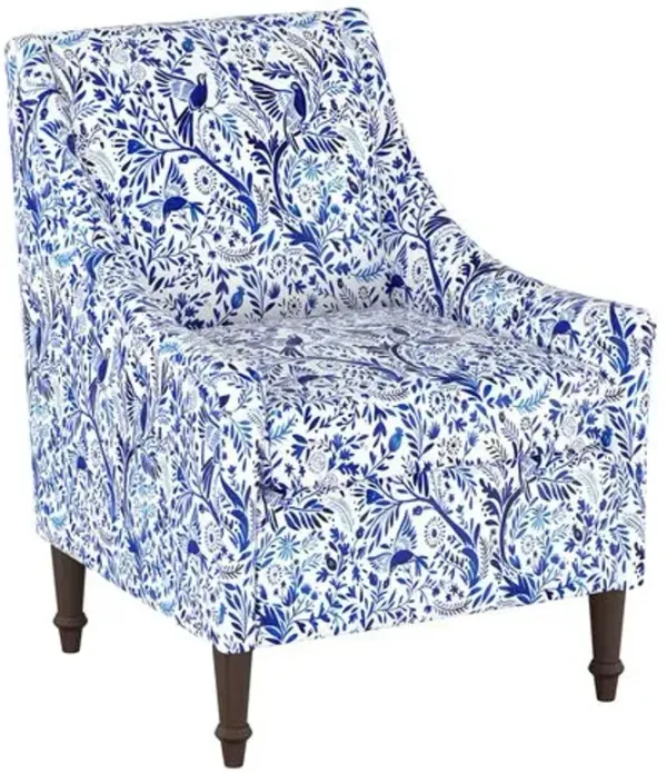 Holmes Accent Chair - Suki Chinois - Blue, Comfortable, Durable