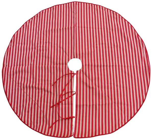 Red & Green Striped Christmas Tree Skirt