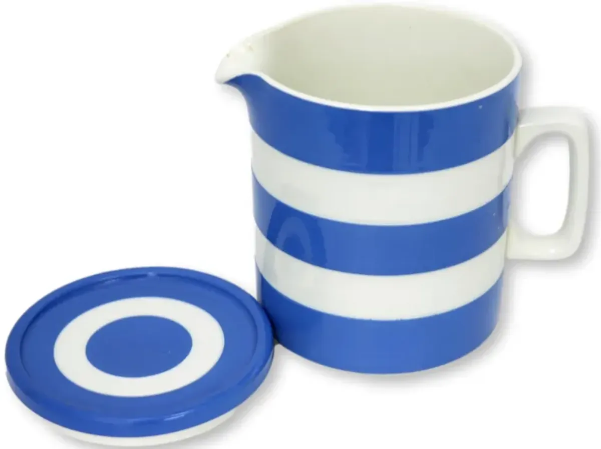 English Cornishware Hot Chocolate Jug - Rose Victoria - Blue