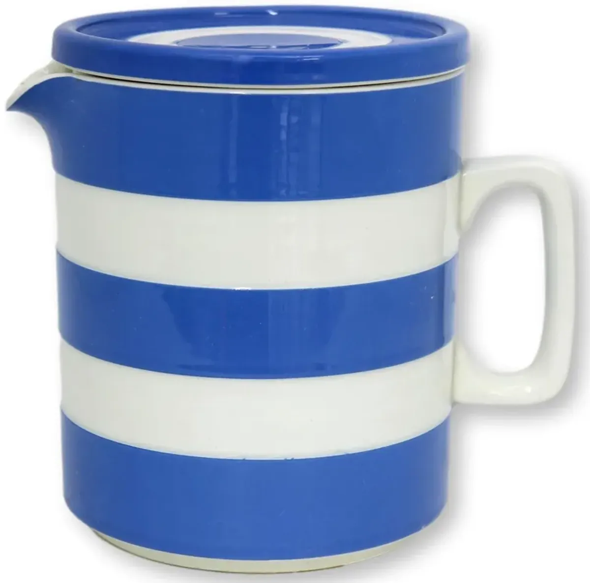 English Cornishware Hot Chocolate Jug - Rose Victoria - Blue