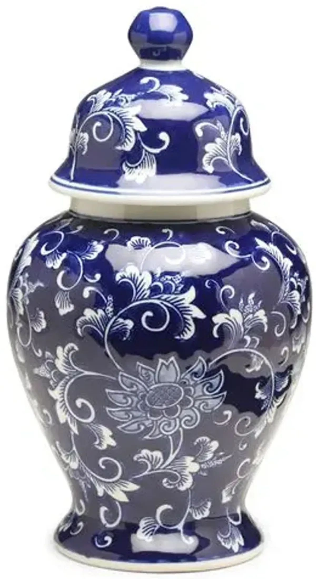 15" Lisse Tall Classic Ginger Jar - Blue/White