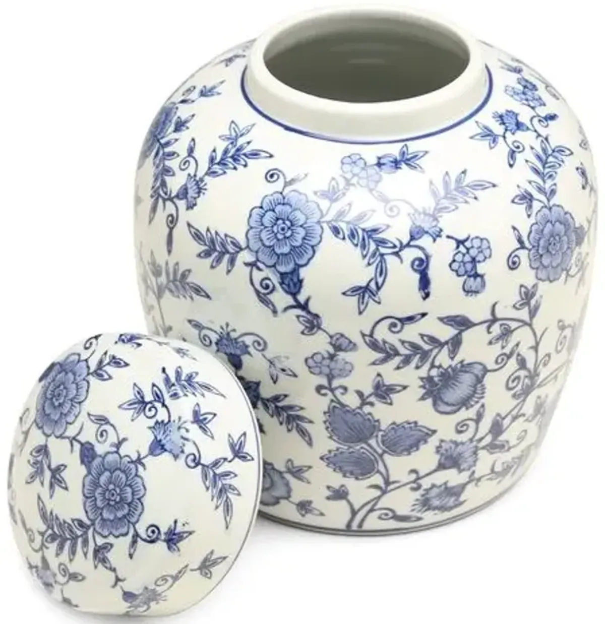 10" Arundel Round Ginger Jar - Blue/White