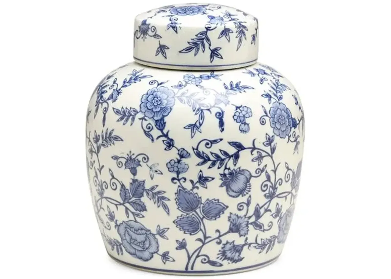 10" Arundel Round Ginger Jar - Blue/White