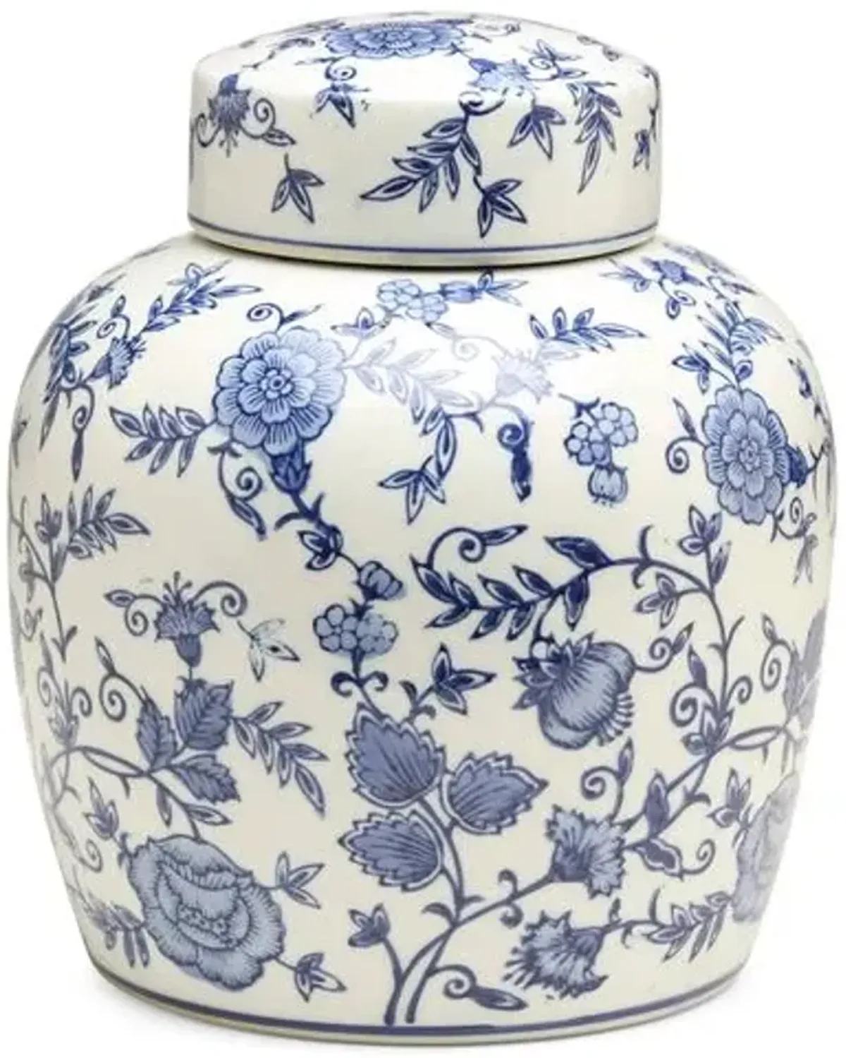 10" Arundel Round Ginger Jar - Blue/White